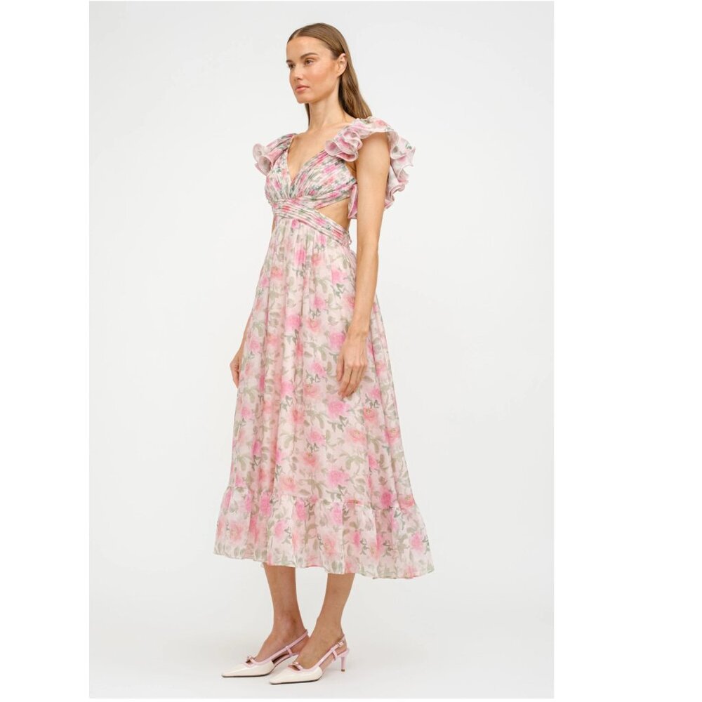 Sofie the Label Jillian Floral Ruffle Tiered Midi Dress - M